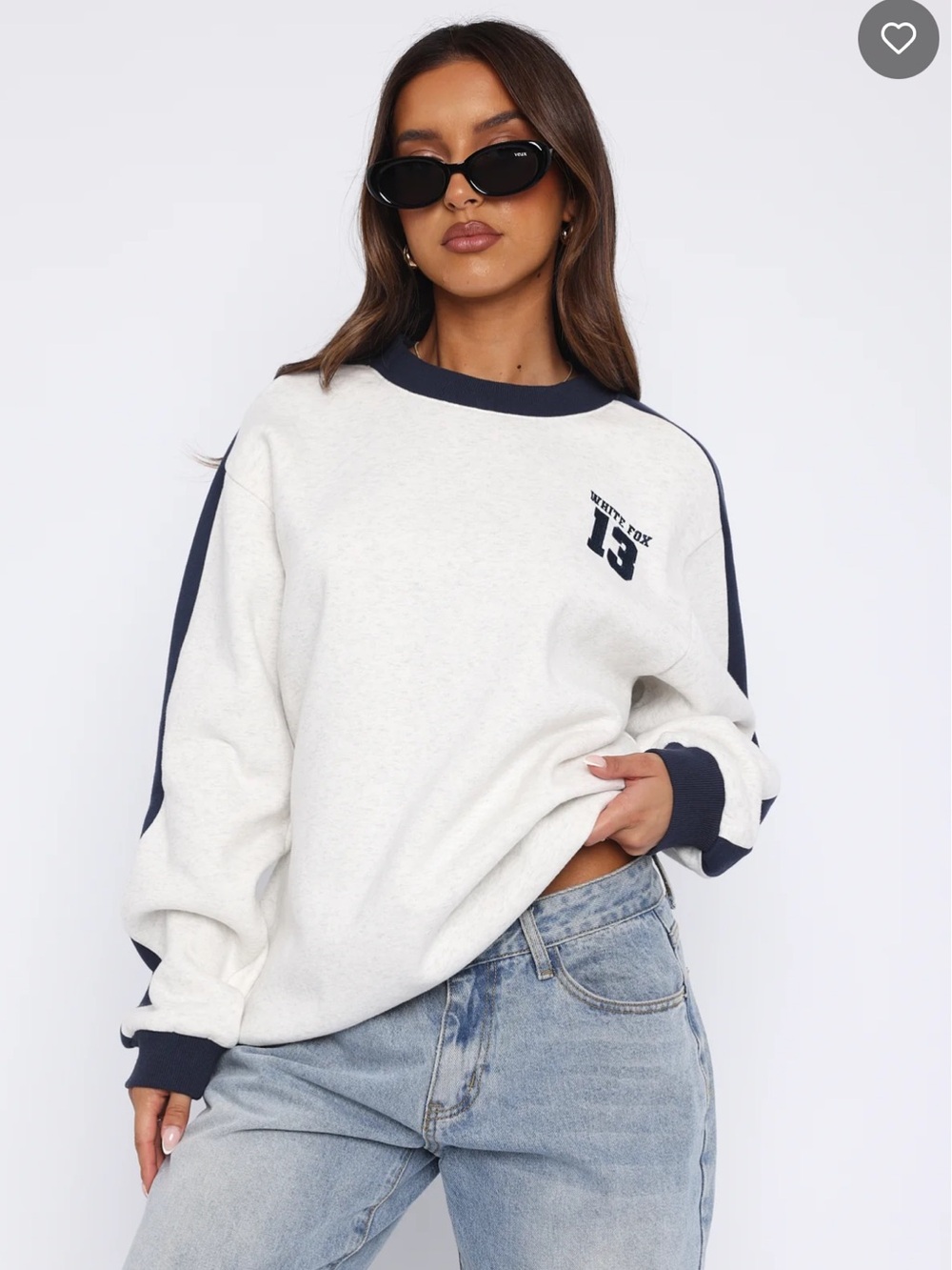 White Fox Boutique Play For It Oversized Sweater Grey Marle - Size XS/S